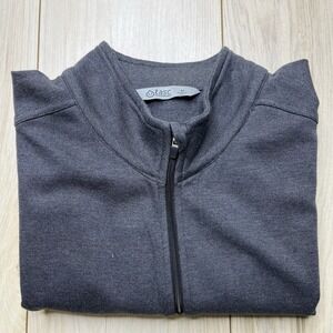 Tasc Performance Mens Full Zip Organic Cotton Vest Gray Size Medium Sleeveless